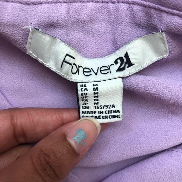 🧸 Forever 21 lilac button up - Picture 4 of 4